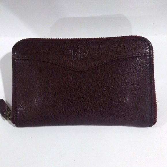 IBIZA Round Zipper Leather Wallet - Card, Bills & Coin Compartments 6 x 4 inches - Picture 1 of 11